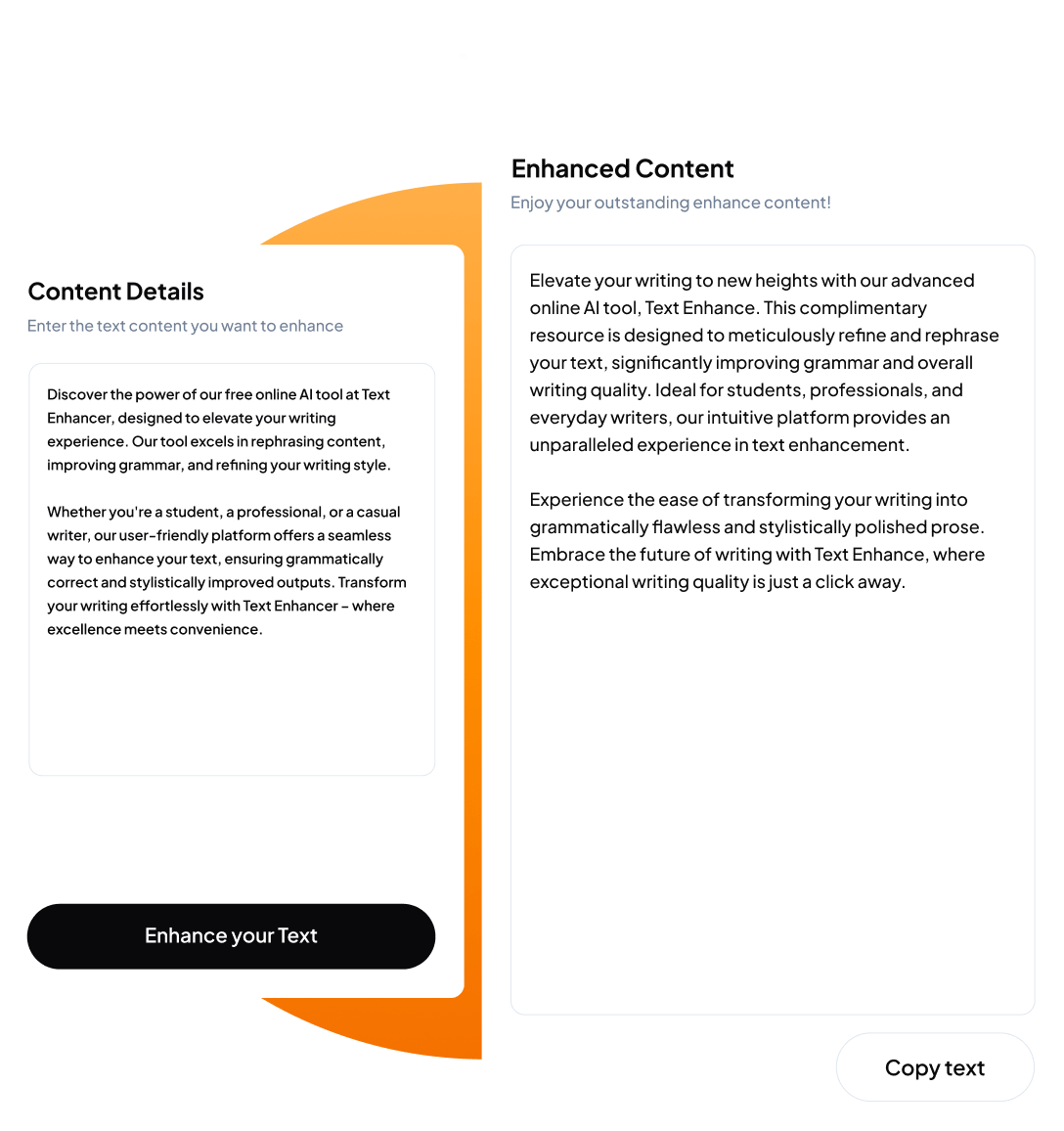 Free Best Text Enhancer and Rephrase AI Tool - Text-Enhancer.com - image hero 2